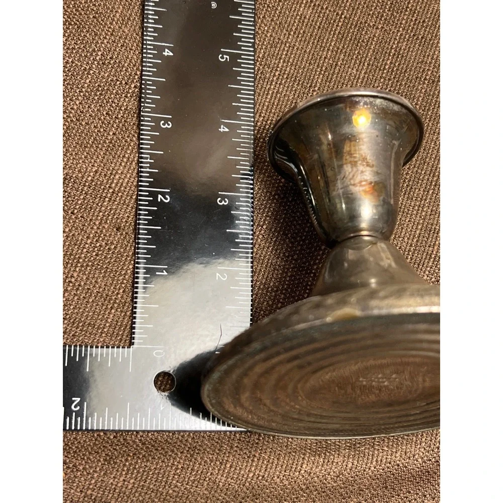 Newport Silverplate Weighted Candlestick Holderp Rope Trim